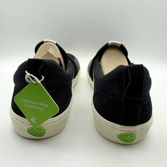 Cariuma Mens Slip On Pro Low Sneakers US 12.5 M EU 46 Black Ivory Suede NIB - Picture 9 of 12